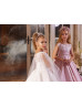 Beaded Lace Pleated Satin Flower Girl Dress With Cape